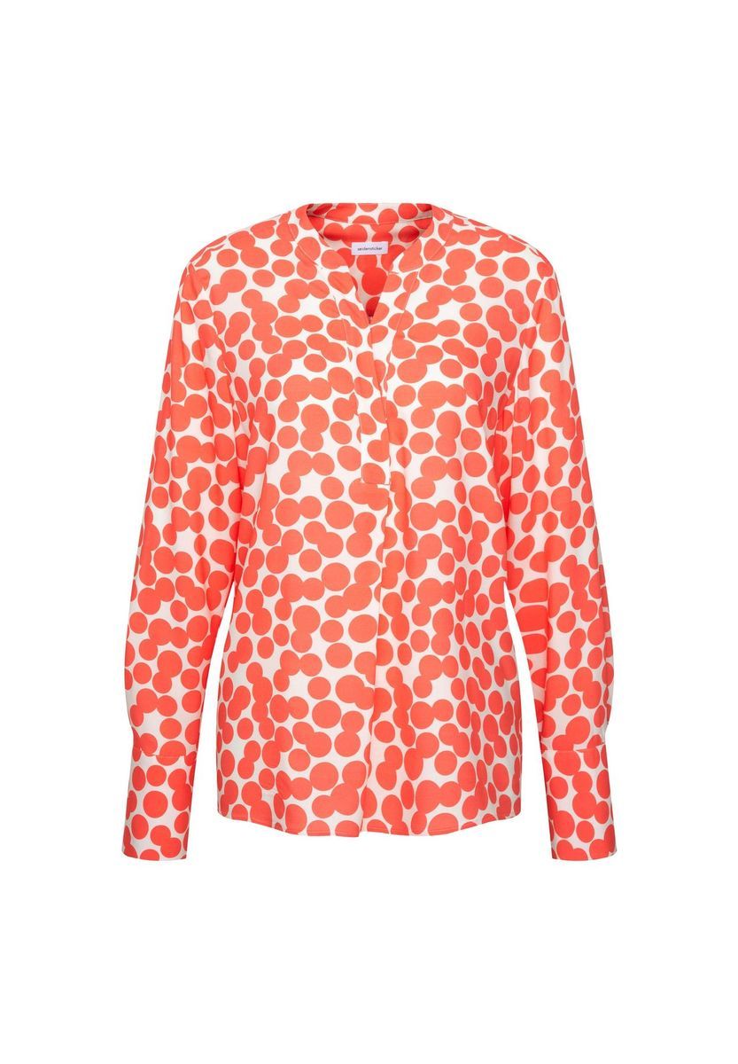 Orange Gepunktete Langarm Bluse