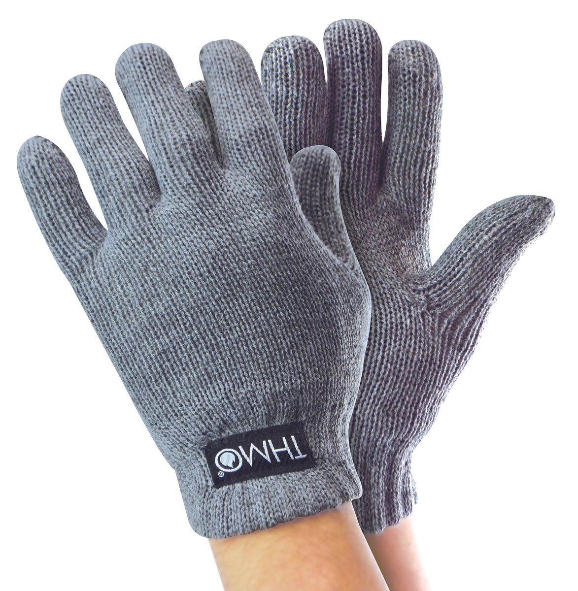 Thinsulate-Kinderhandschuhe für den Winter | THMO | Jungen & Mädchen gestrickte Thermo-Vollfingerhandschuhe für Kinder - Grau