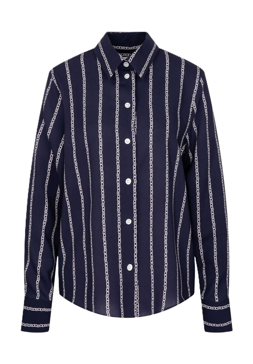 Langärmliges Hemd mit Kettenmuster