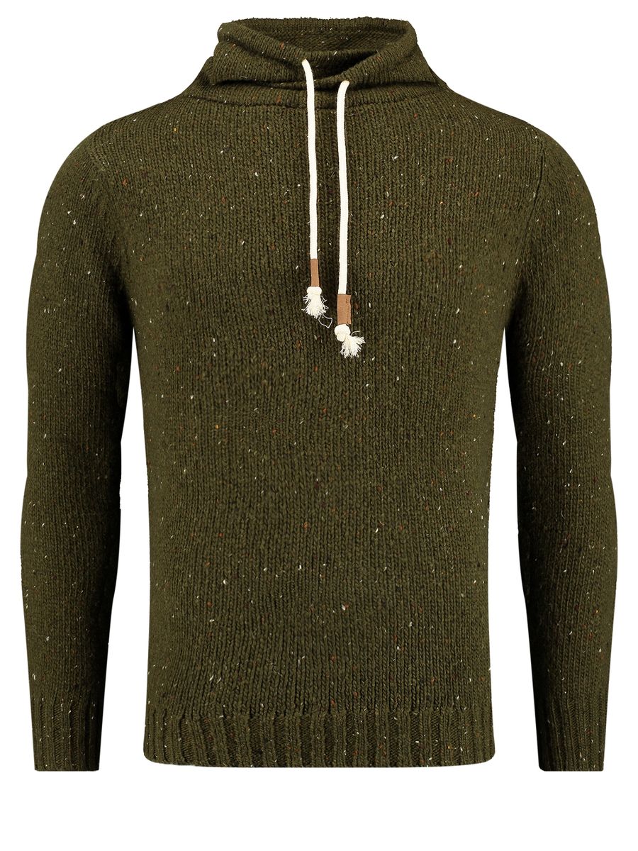 Strukturierter Strick-Hoodie mit Kordelzug
