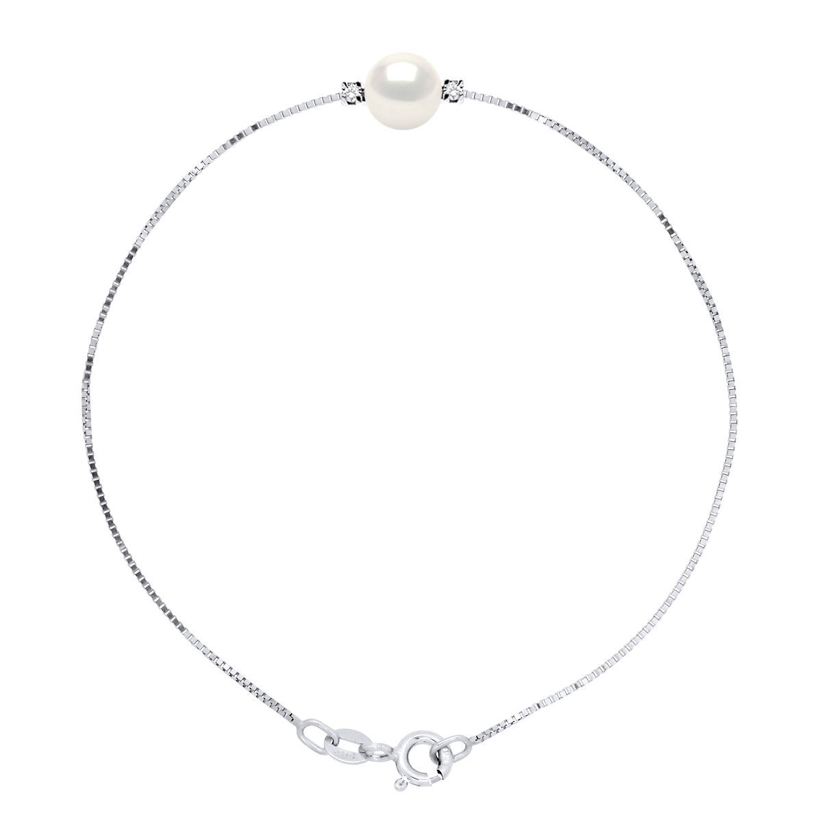 Perle und Diamant Silber Armband