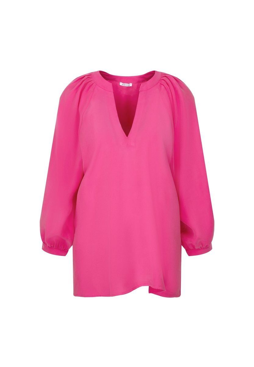 Elegante pinke Bluse mit Ballonärmeln
