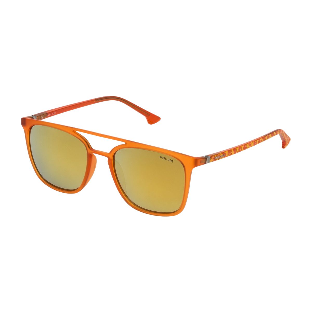Sonnenbrille mit quadratischem Rahmen und verspiegelten Gläsern