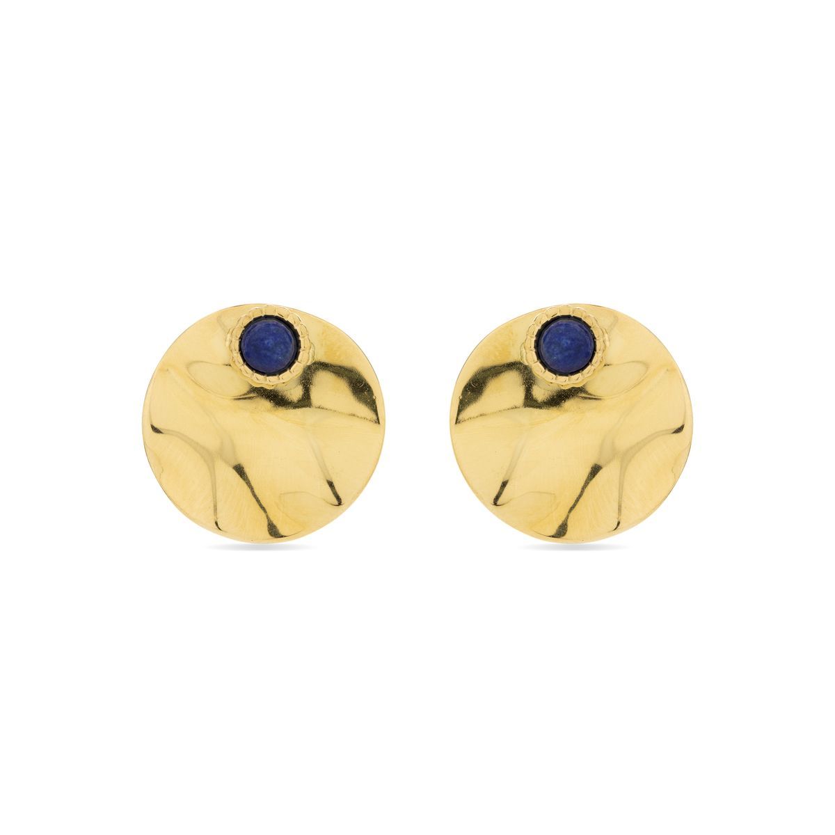 Goldene Ohrstecker mit Lapislazuli-Scheibe