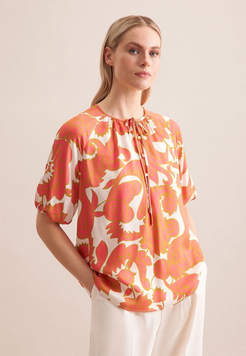 Kurzarmbluse mit Blumendruck