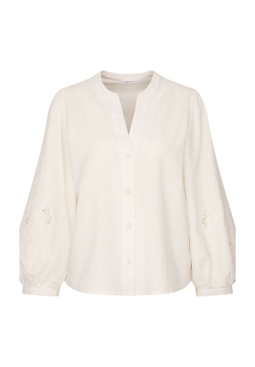 Tunika Bluse mit bestickten Ärmeln