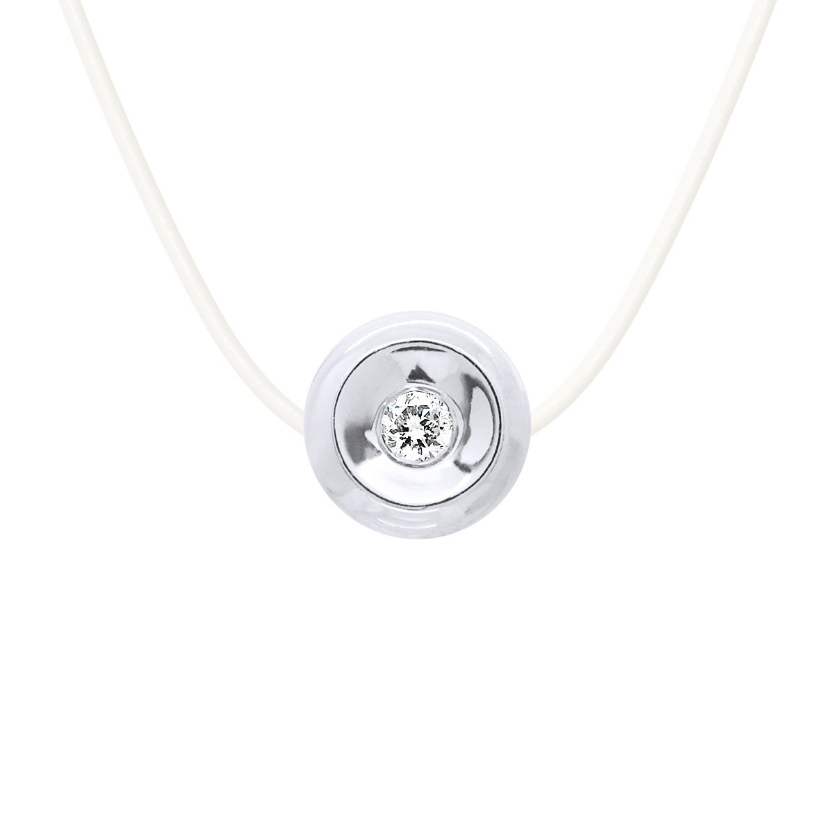 Diamant-Anhänger-Halskette mit Nylonkordel