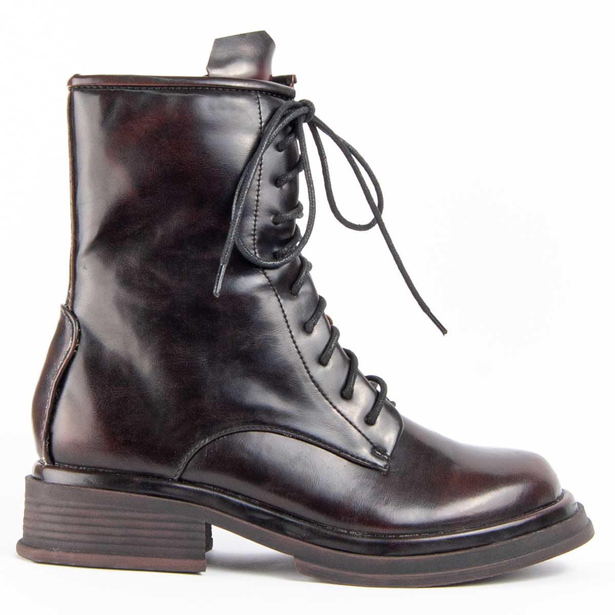 Schnürstiefelette aus Leder