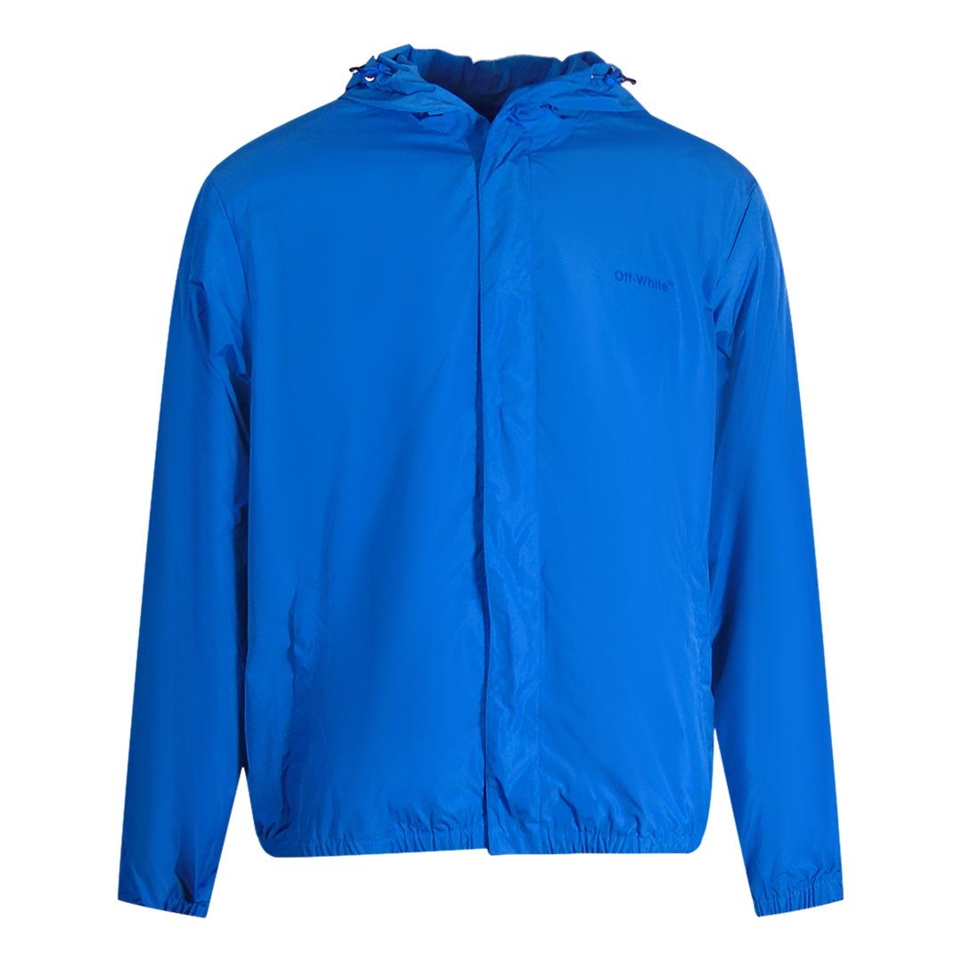 Blaue, leichte Kapuzen-Windjacke