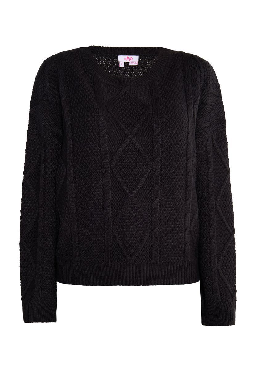 Mymo Strickpullover Damen schwarz
