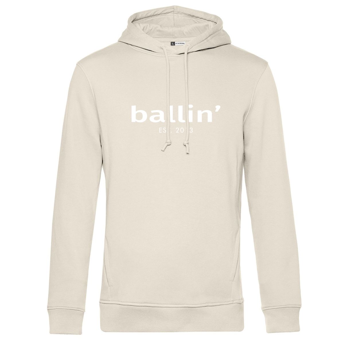 Beiger Kapuzenpullover mit Aufdruck
