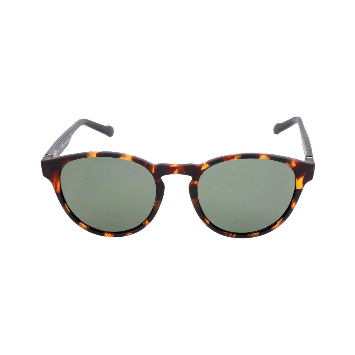 Runde Havana Sonnenbrille mit grünen Gläsern