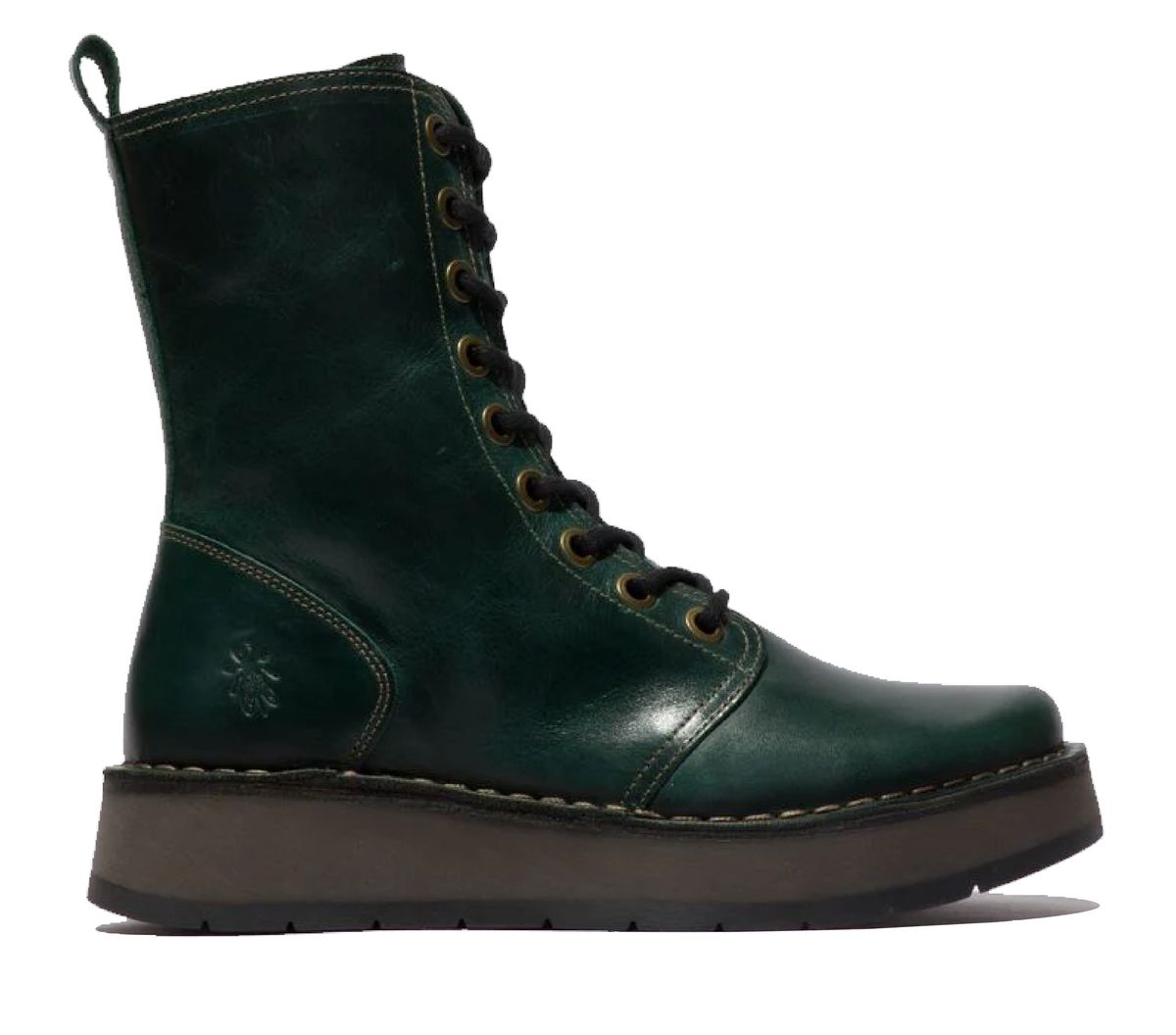Leder-Schnürstiefel bis zur Mitte der Wade