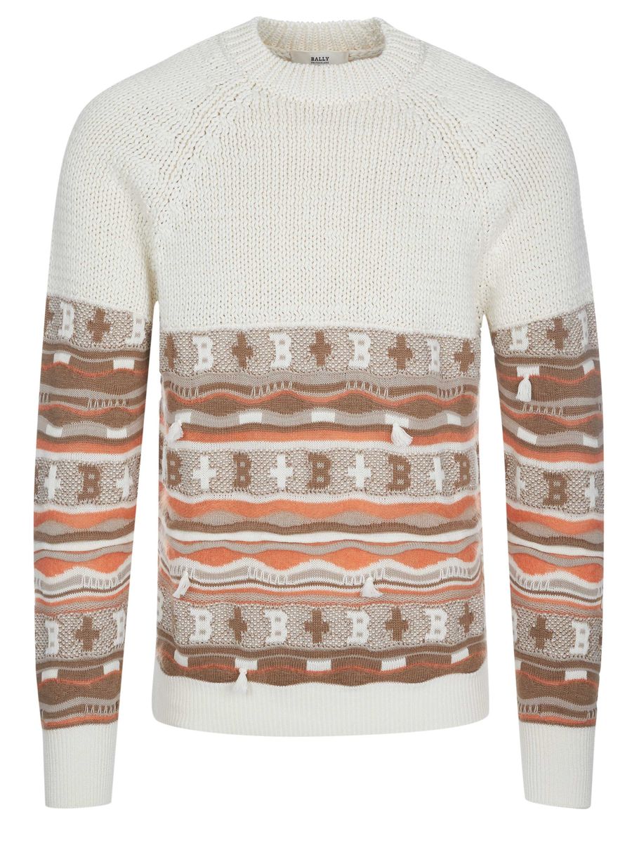 Baumwollpullover mit Muster und Details