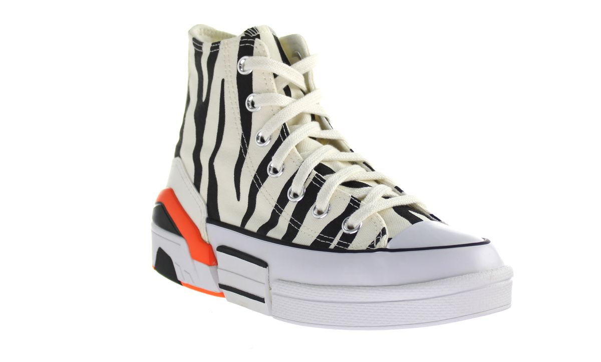 Zebra-Print High-Top Platform Sneaker