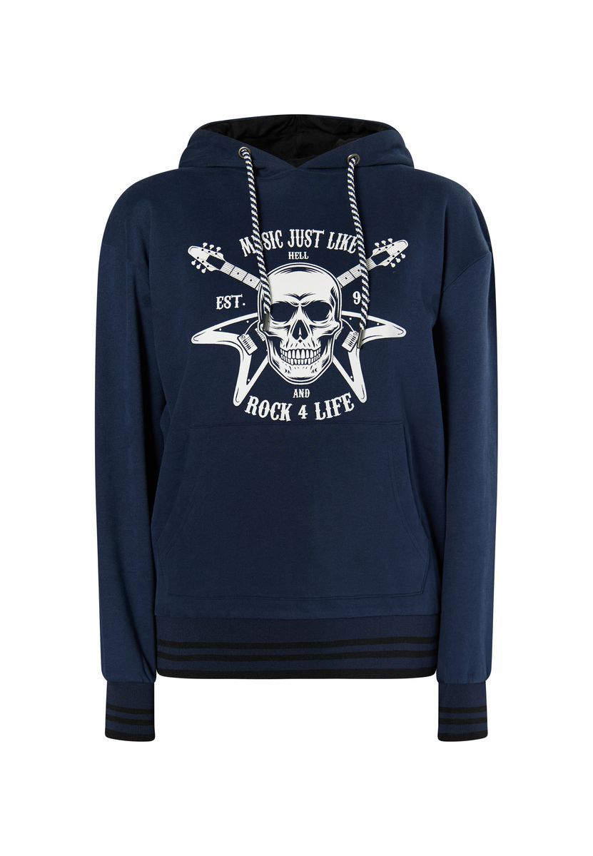 Rock Musik Totenkopf Grafik Hoodie
