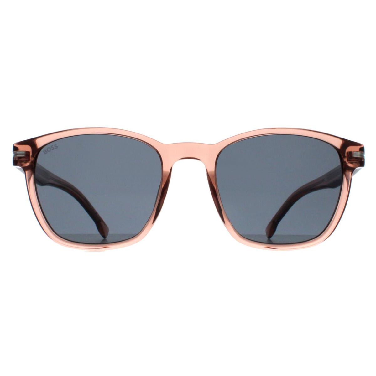 Transparente braune Sonnenbrille mit quadratischem Rahmen