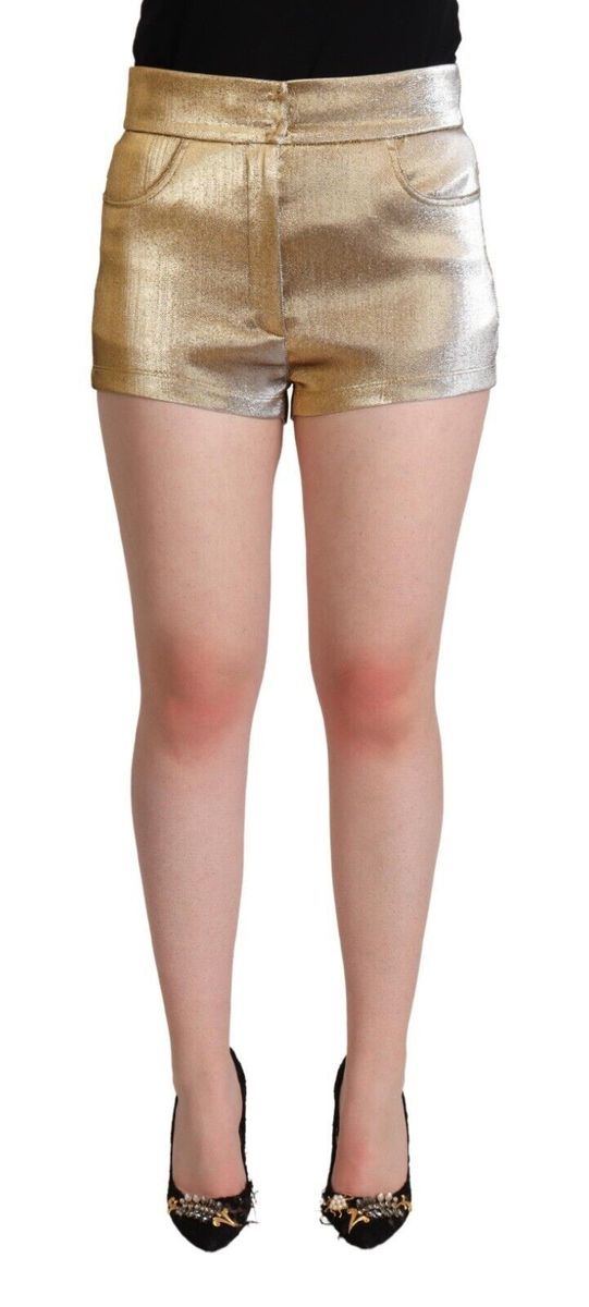 Metallic-goldene High-Waist Hotpants
