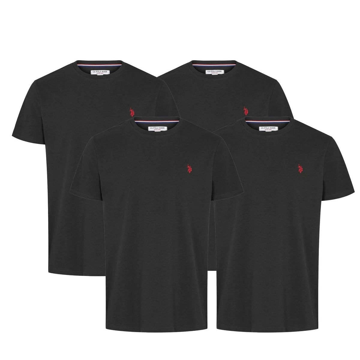 Basic schwarze T-Shirts mit Rundhalsausschnitt