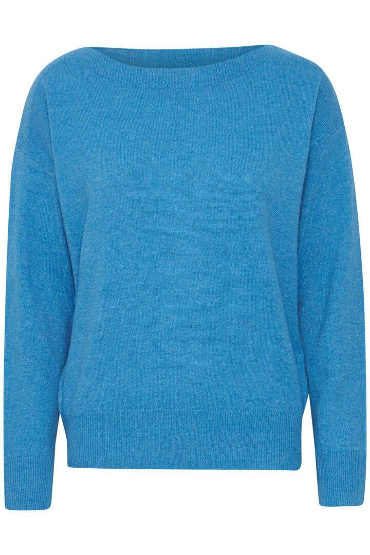 Fein gestrickter Pullover mit U-Boot-Ausschnitt