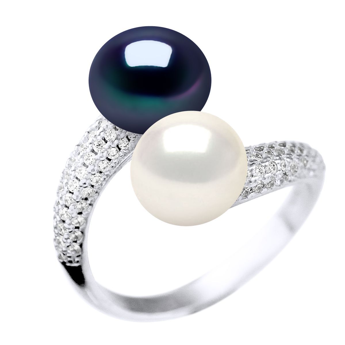 Zwei Perlen Ring aus Sterlingsilber