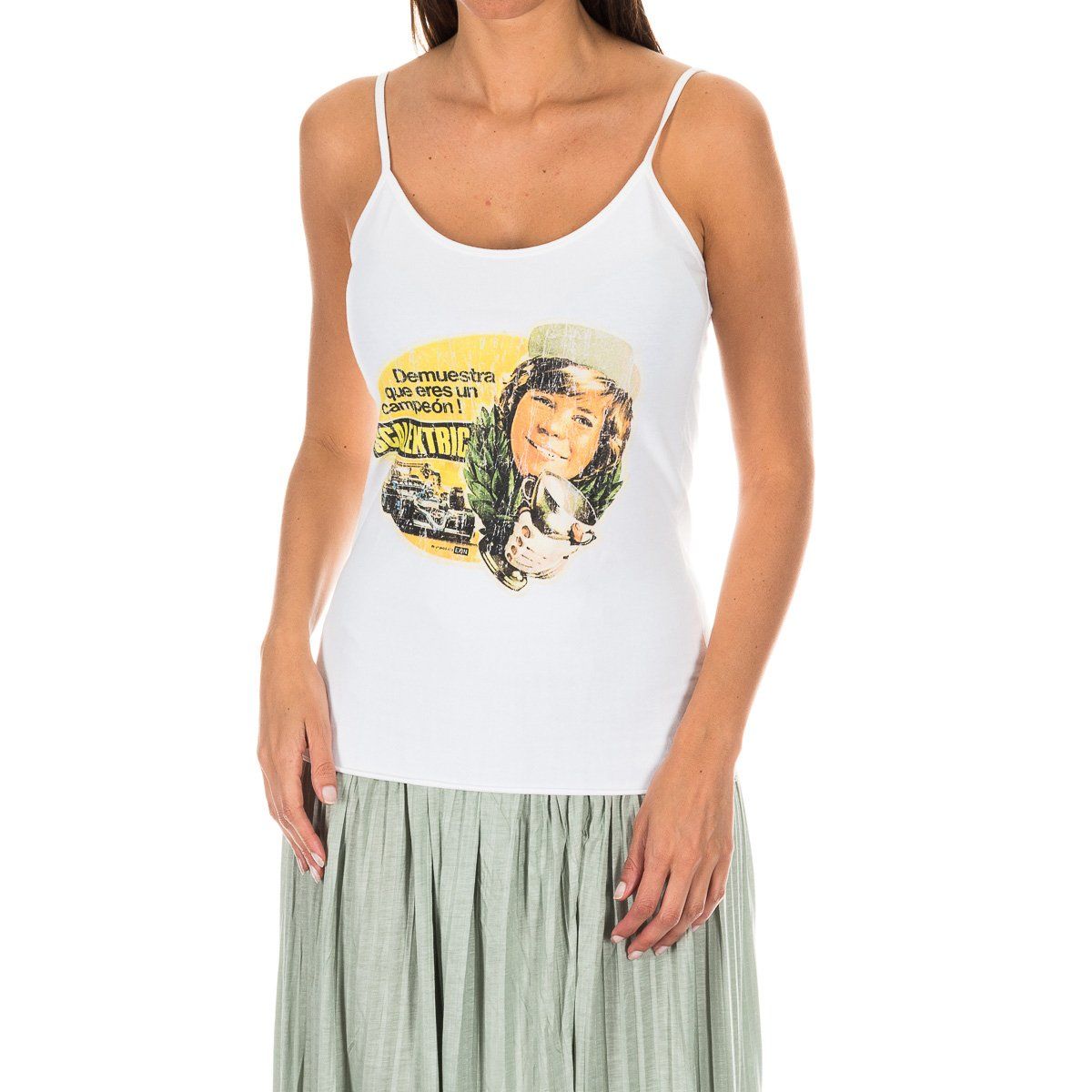 Tanktop mit dünnen Trägern und Grafikprint