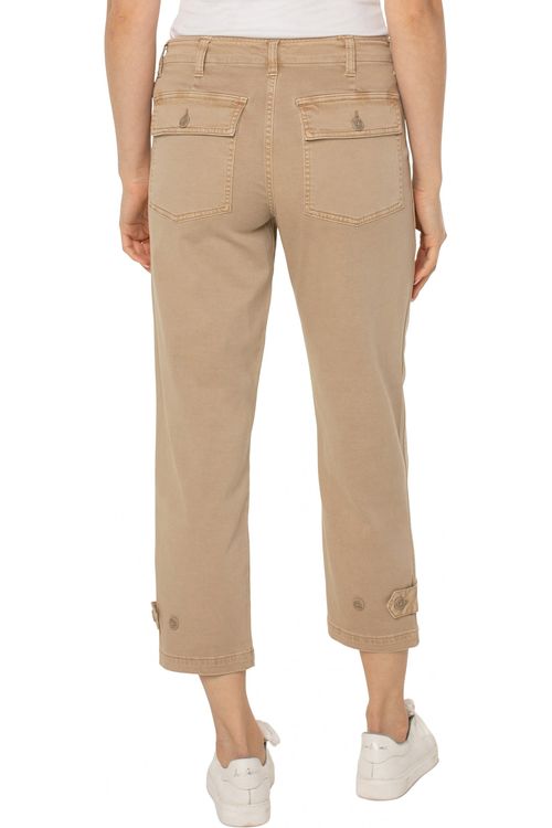 Verkürzte Cargo-Hose aus weichem Twill