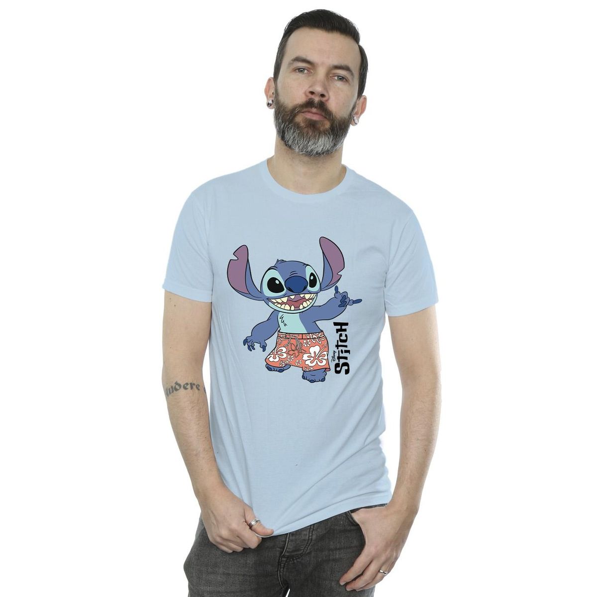 T-Shirt mit Stitch-Grafikprint