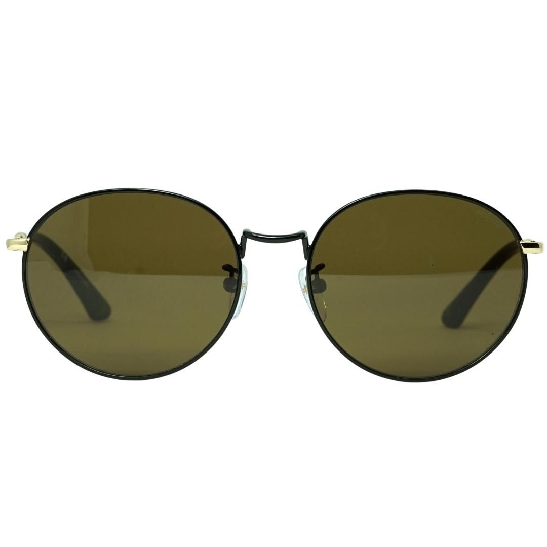 Runde Sonnenbrille mit braunen Gläsern
