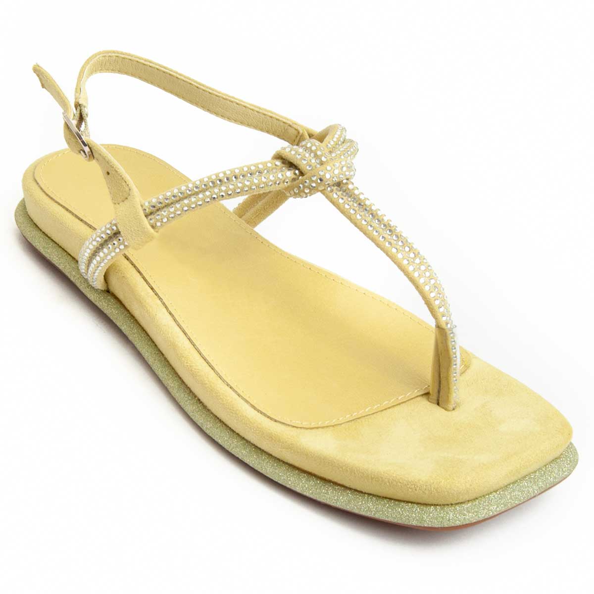 Verzierte Zehentrenner-Sandalen mit Knotendetail