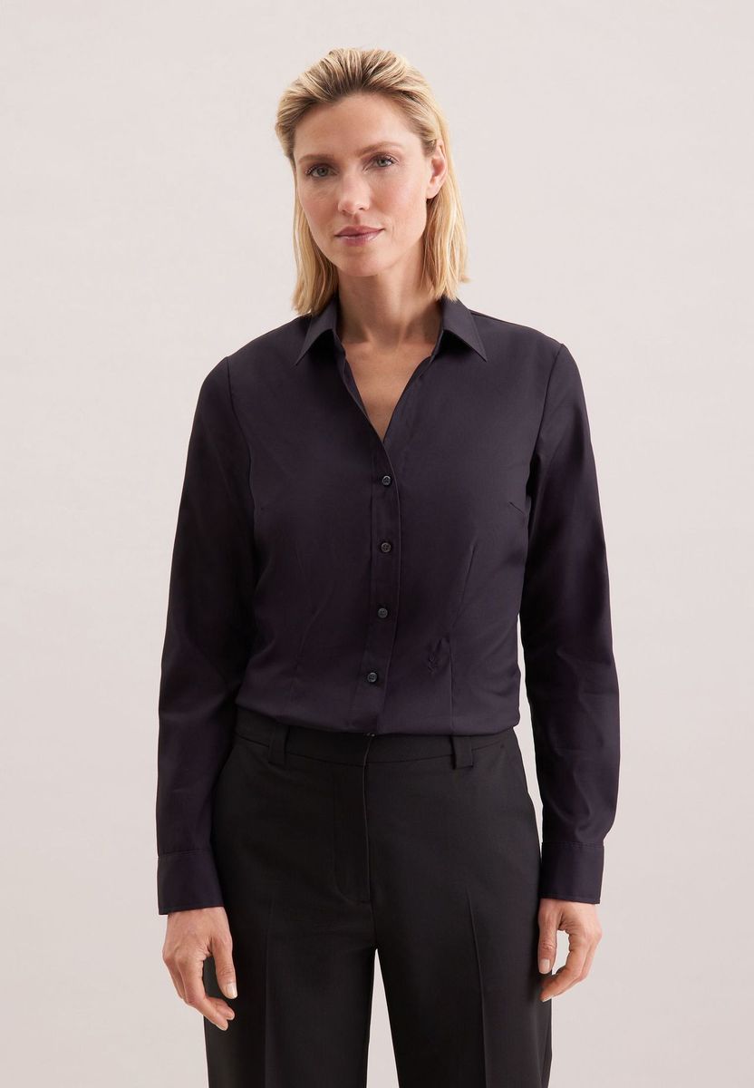 Klassische Slim Fit Langarm Bluse