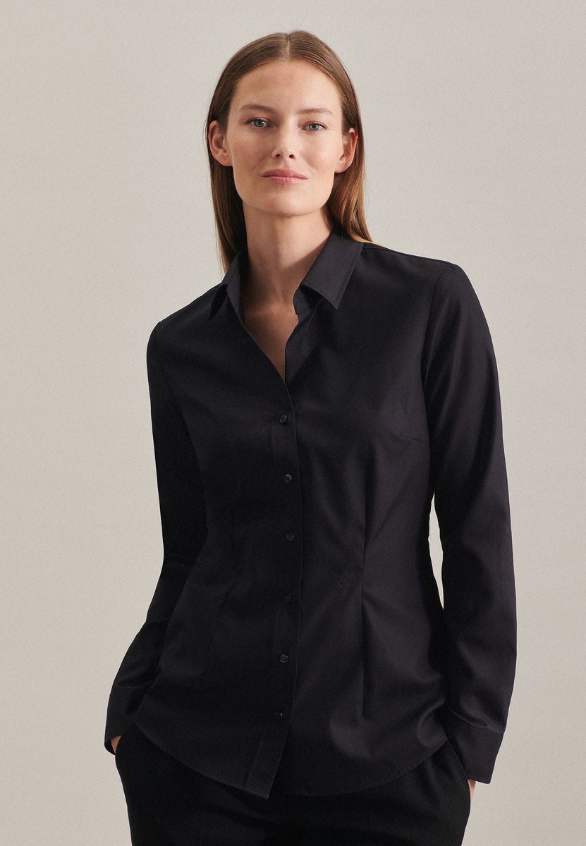 Klassische Slim Fit Langarm Bluse