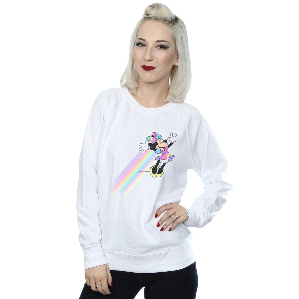 Minnie Mouse Sweatshirt mit Regenbogen-Grafik