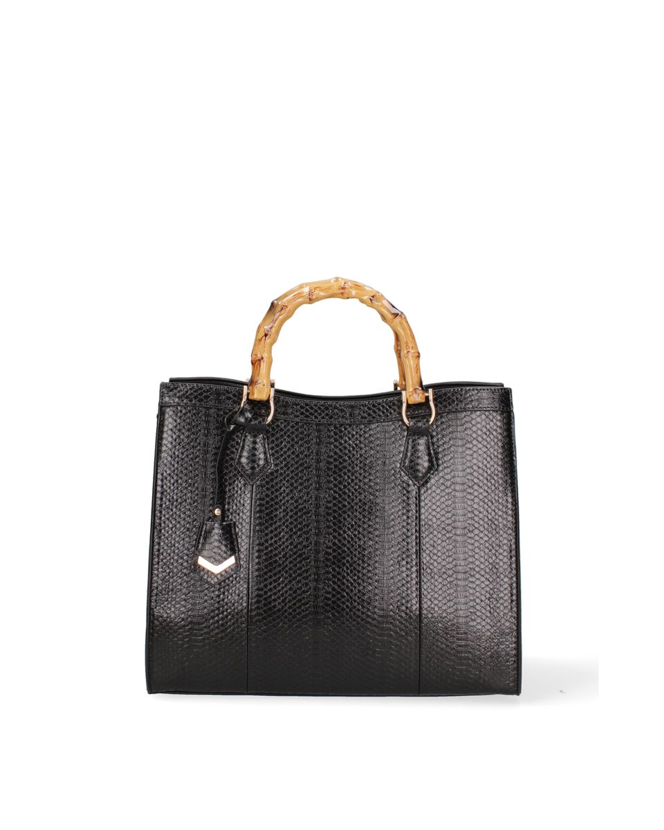 Gesteppte Schultertasche aus Denim mit Kette