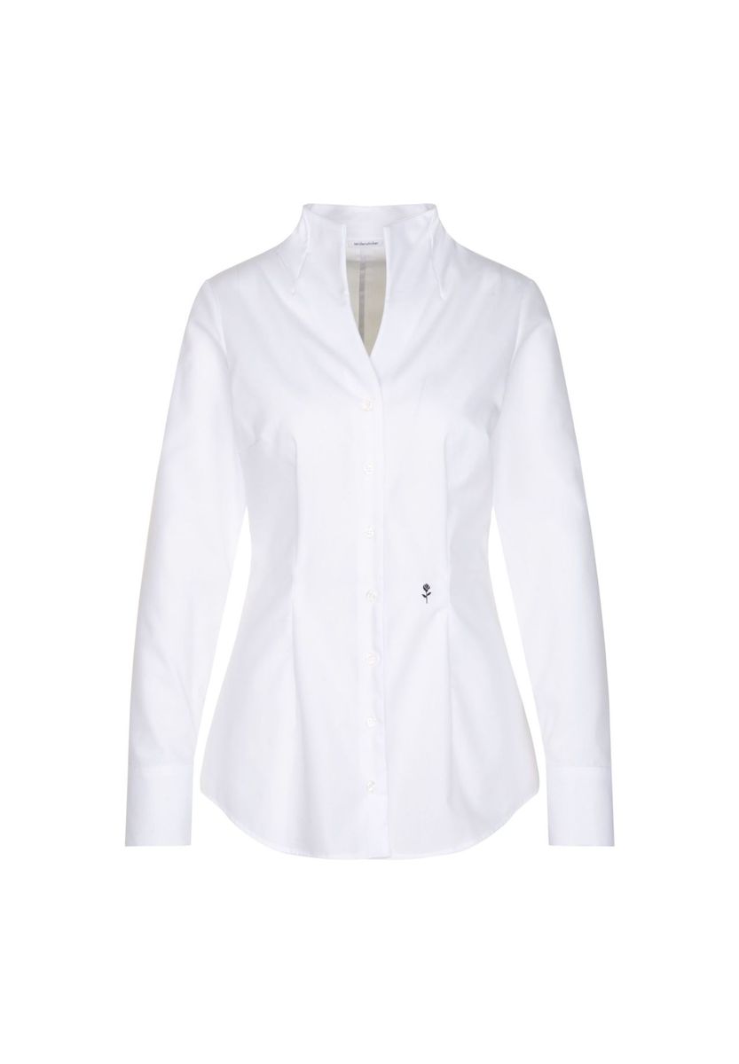 Elegante schmale Bluse mit Stehkragen