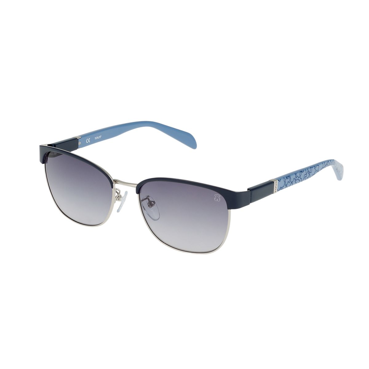 Damen Sonnenbrille Blau Silber