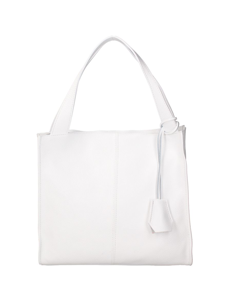 Minimalistische weiße Leder-Tragetasche