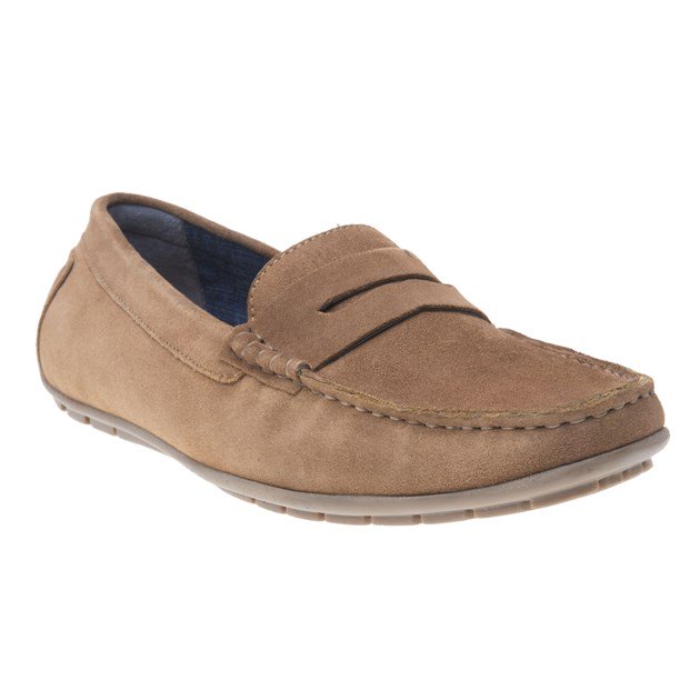 Suede Penny Loafers, lässige Slipper