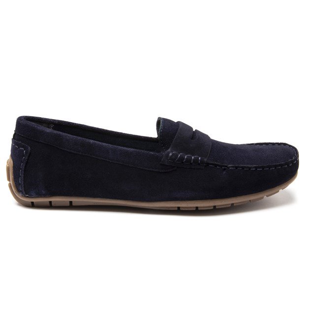 Suede Penny Loafers, lässige Slipper