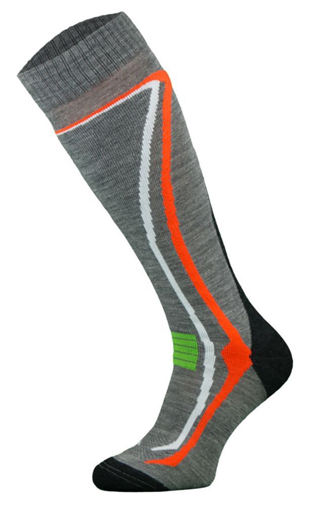COMODO - Unisex Chaussettes Ski avec Laine Merinos Hautes Longues Genou - Gris