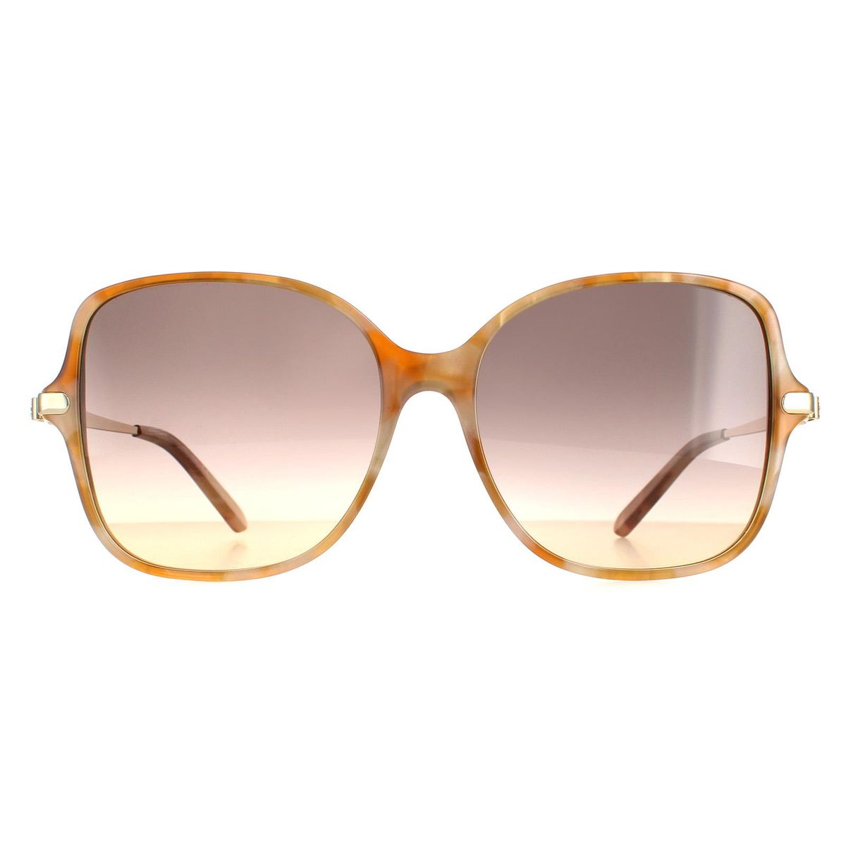 Übergroße quadratische Sonnenbrille Blonde Havana