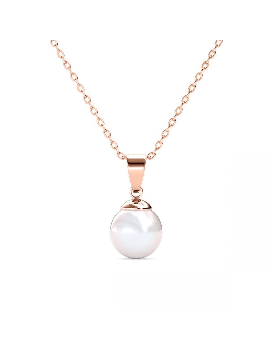 Perlenanhänger Halskette Roségold Finish
