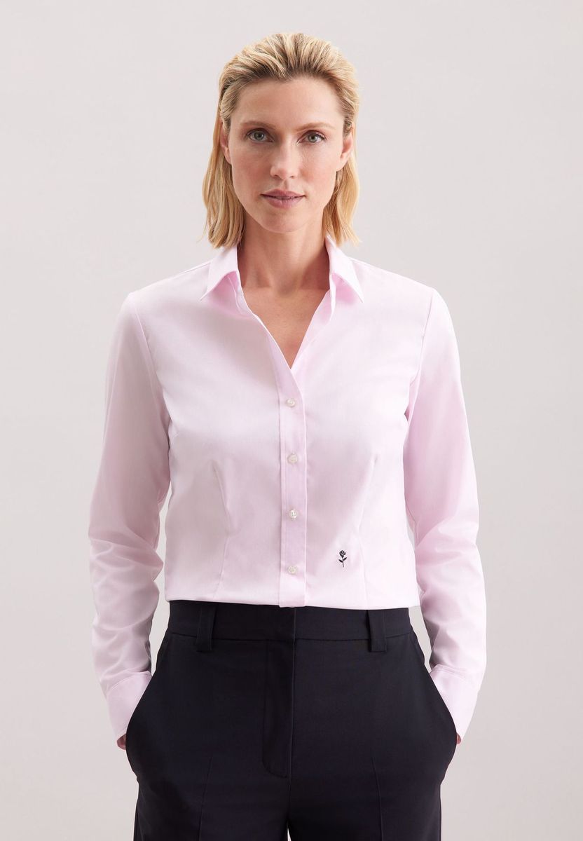 Klassische Langarm-Bluse mit Knopfleiste