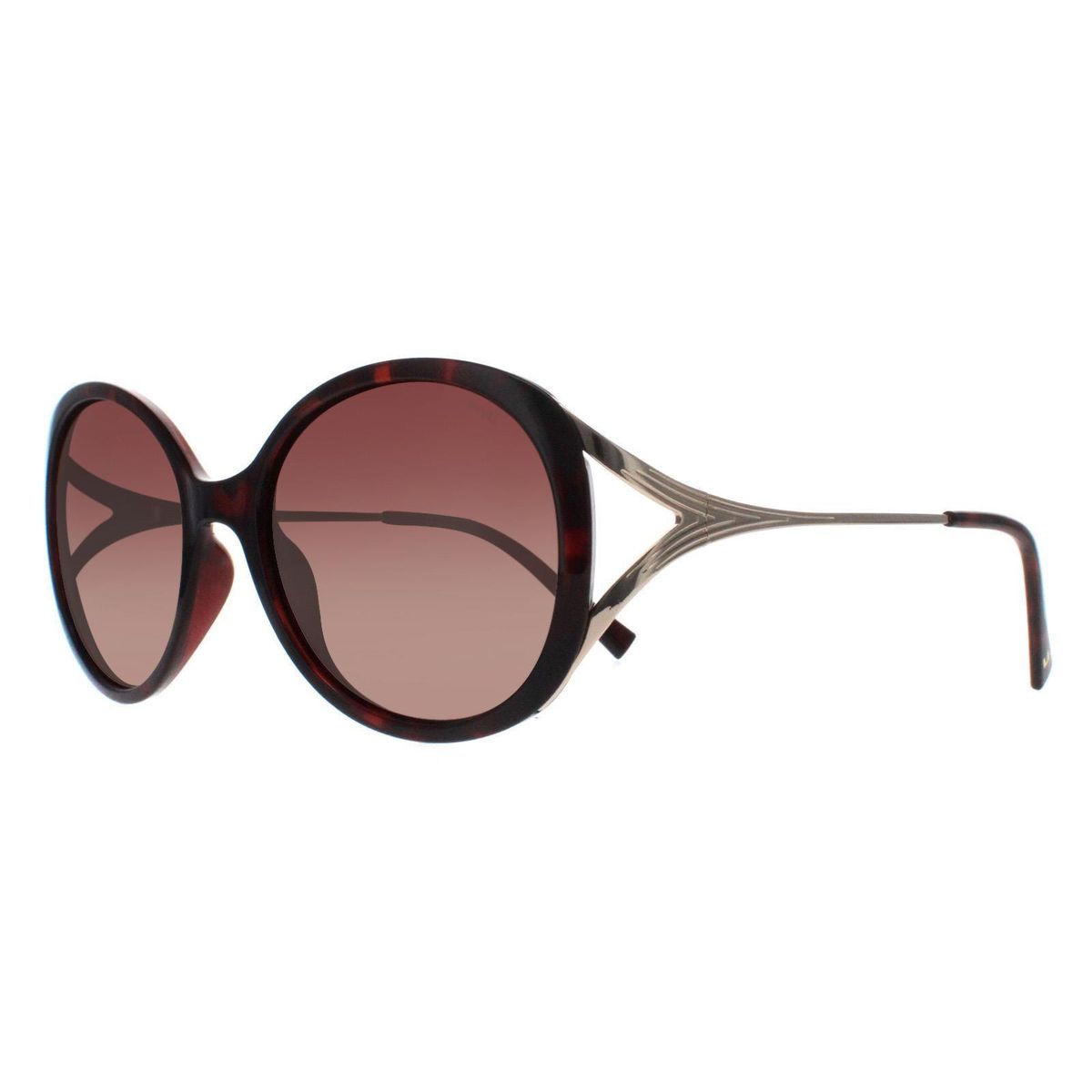 Elegante runde Sonnenbrille in Schildpatt-Optik