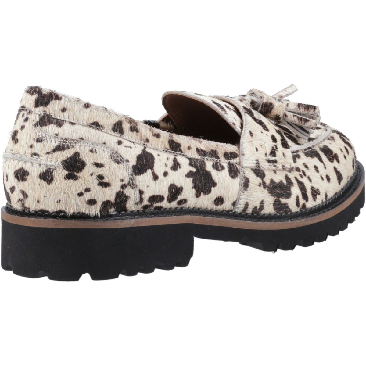 Plateau-Loafer mit Animal-Print und Quasten