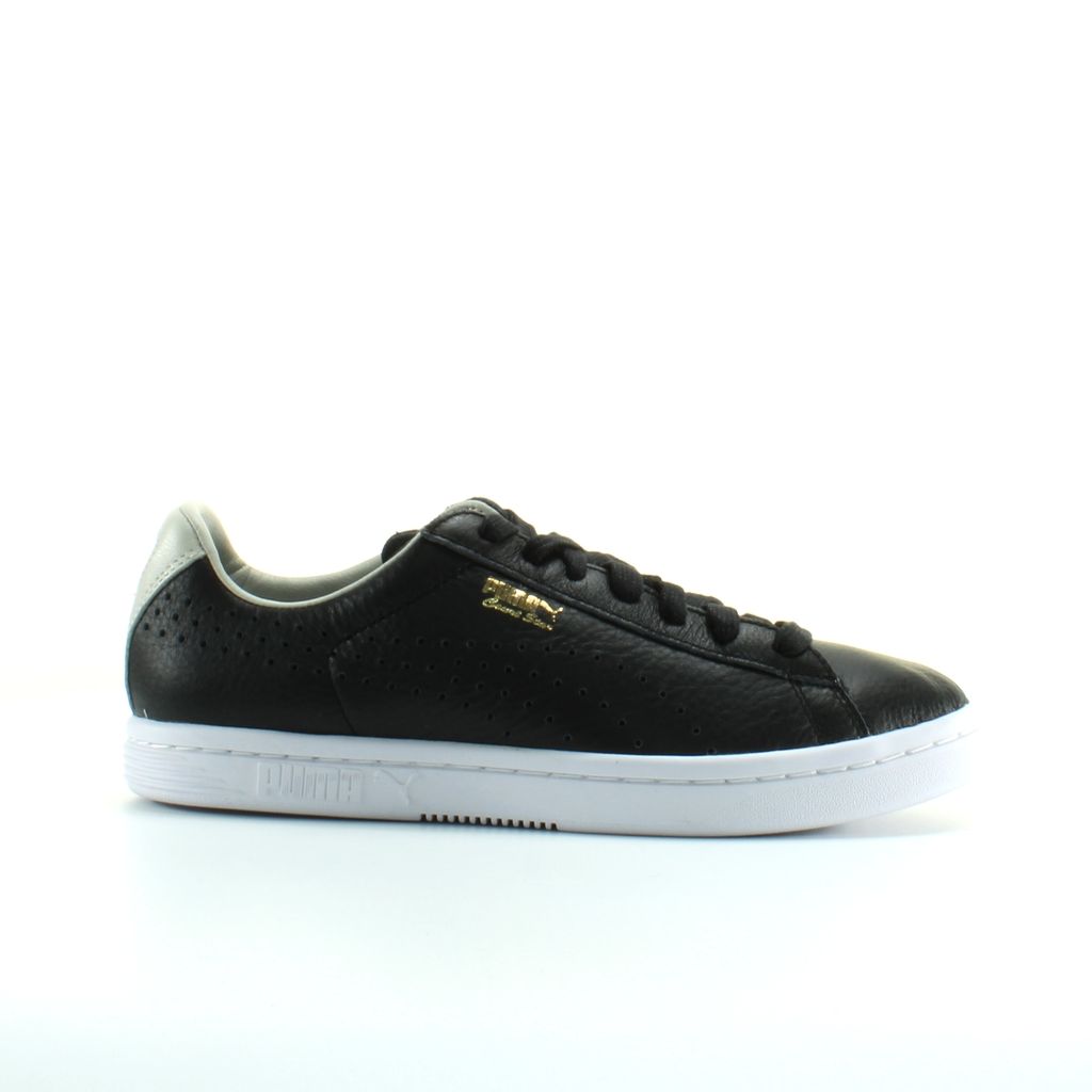 Elegante Schwarze Leder Court Sneakers