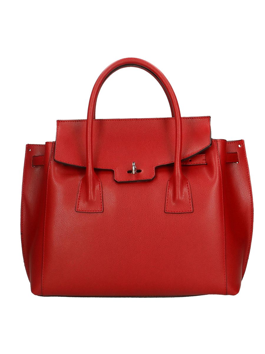 Rote Ledersatchel Handtasche mit Klappe
