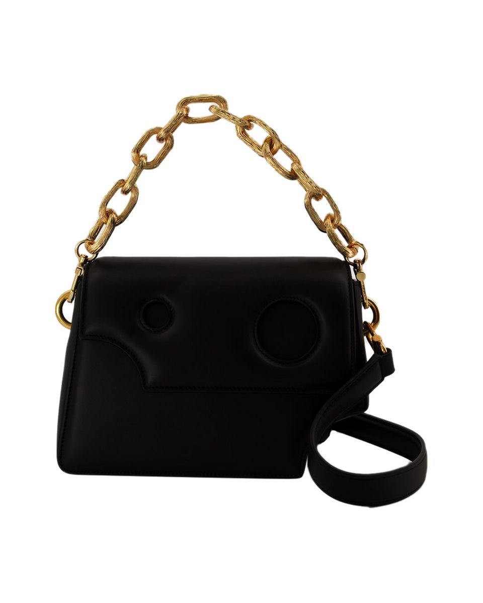 Minimalistische schwarze Ledertasche