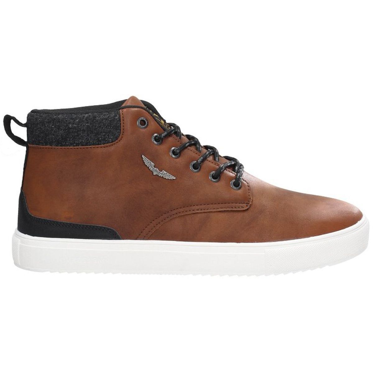 Herren Cognacfarbener High-Top-Fashion-Sneaker