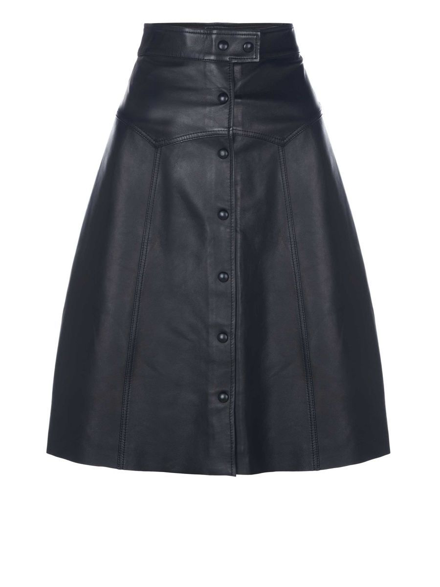 Leder A-Linien Midirock